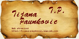 Tijana Paunković vizit kartica
